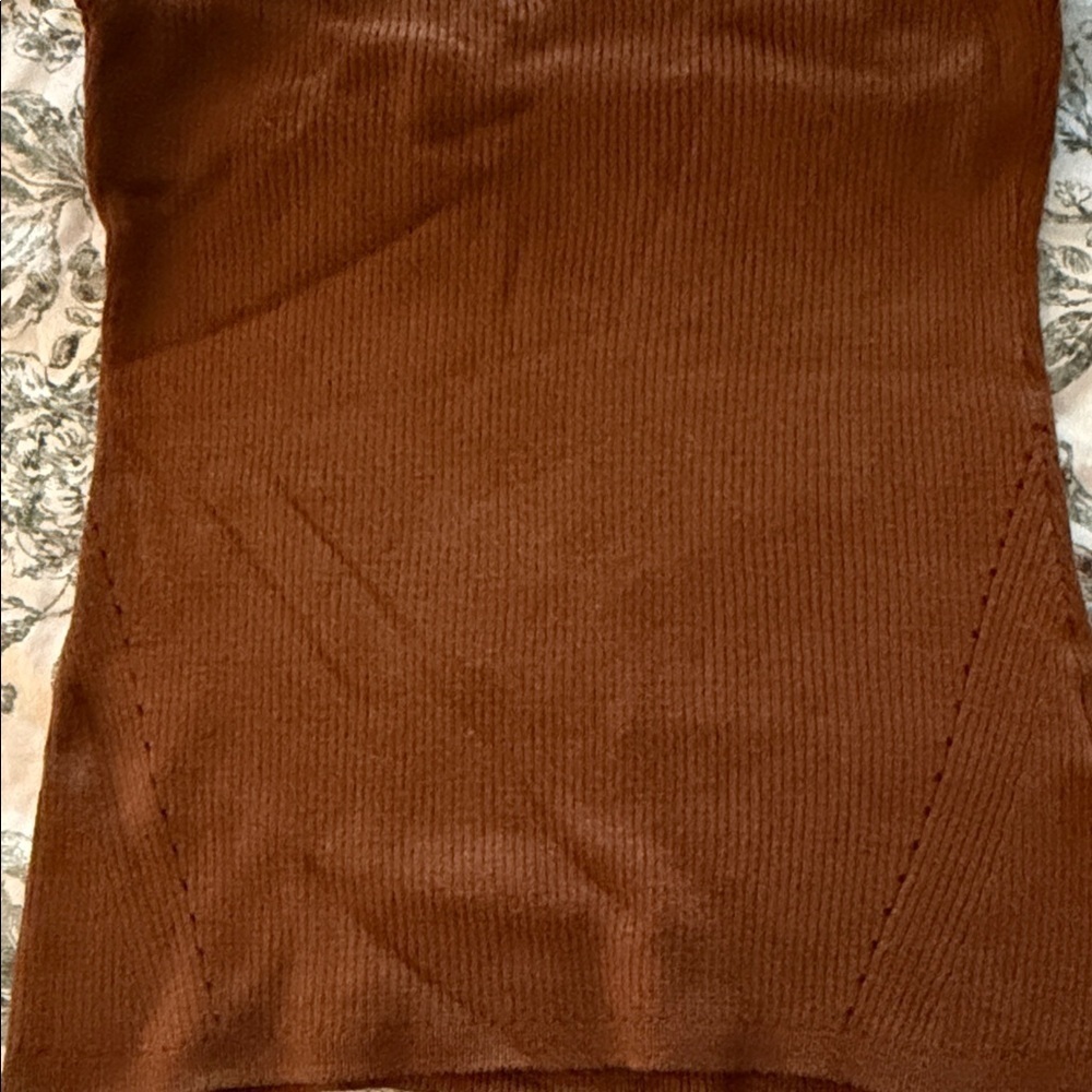 White House Black Market Rust Sleeveless Sweater - Picture 4 of 6